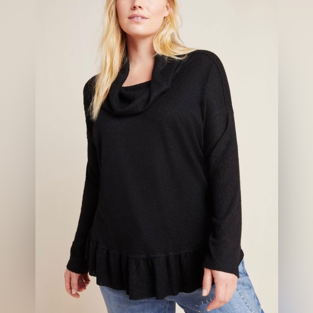 Maeve Anthropologie Addie Ruffled Hacci Cowl Neck Pullover Size Medium